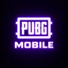لوگو PUBG Mobile UC با افکت نئون بنفش و سفید روی پسزمینه تیره